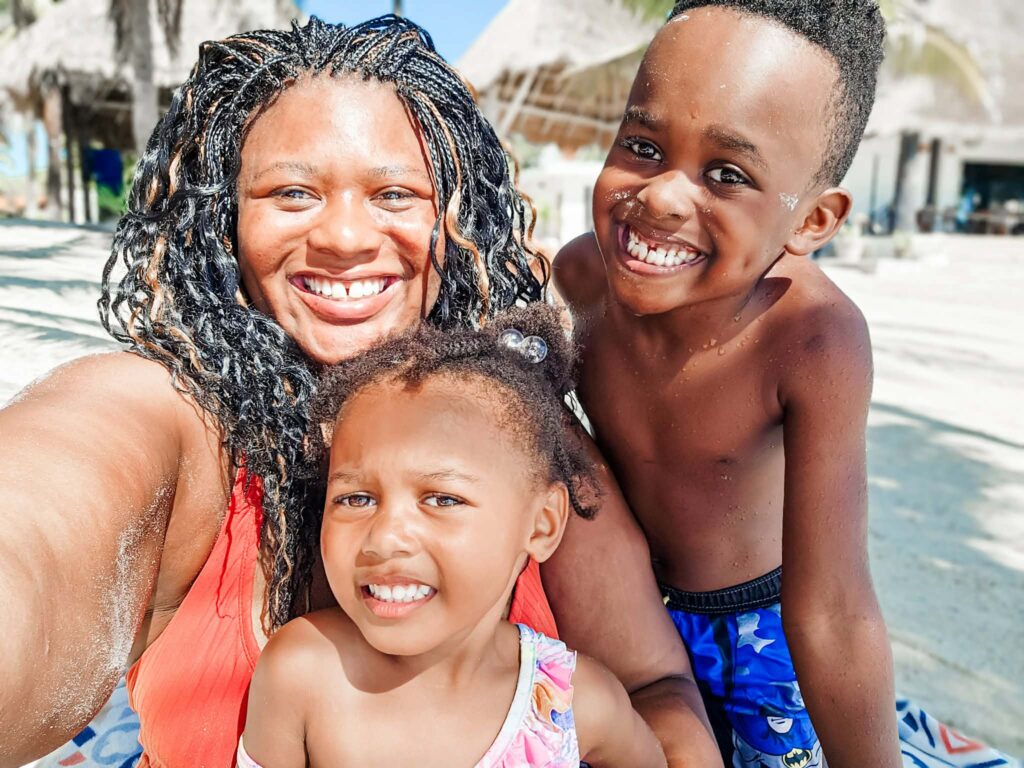 Family beginning month of worldschooling in Playa del Carmen, Mexico